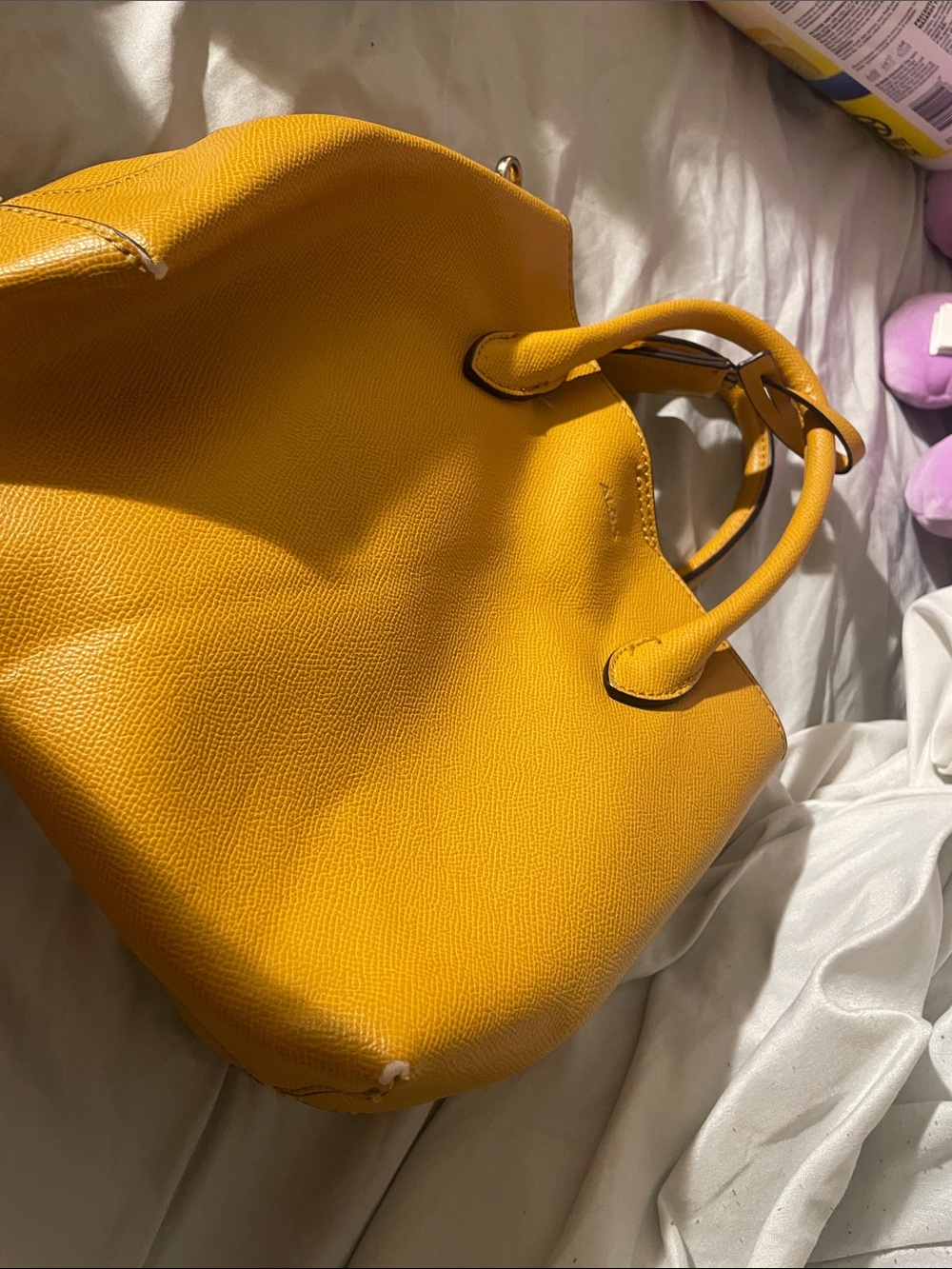 Yellow Structured Tote Bag